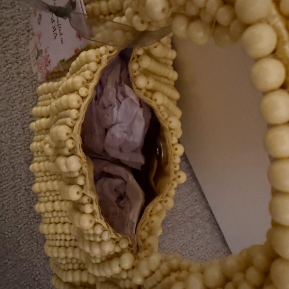 TIK TOK Beaded Yellow Evening Bag NWT - Picture 3 of 3